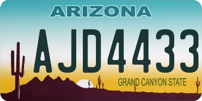 AZ license plate AJD4433
