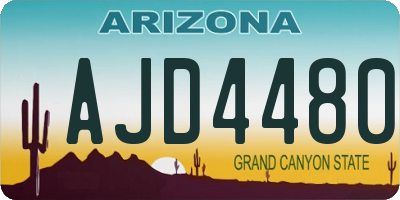 AZ license plate AJD4480
