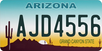 AZ license plate AJD4556