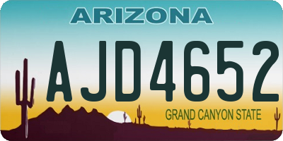 AZ license plate AJD4652