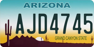 AZ license plate AJD4745
