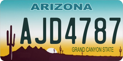 AZ license plate AJD4787