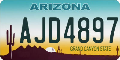 AZ license plate AJD4897