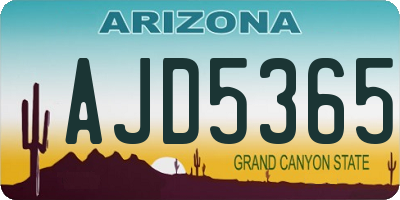 AZ license plate AJD5365