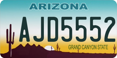 AZ license plate AJD5552