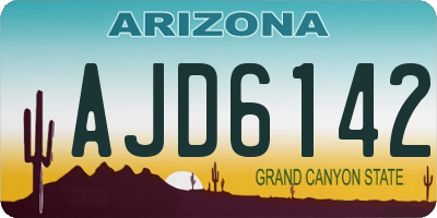 AZ license plate AJD6142