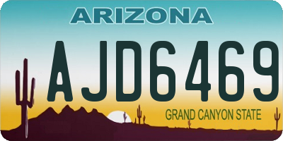 AZ license plate AJD6469