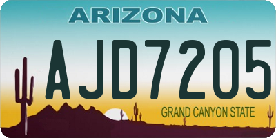 AZ license plate AJD7205