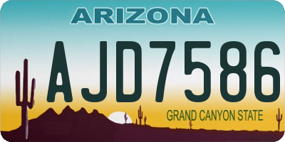 AZ license plate AJD7586