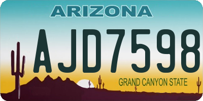 AZ license plate AJD7598