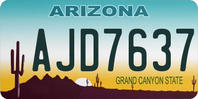 AZ license plate AJD7637