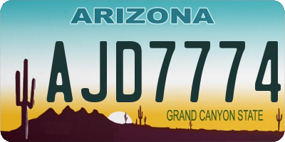 AZ license plate AJD7774