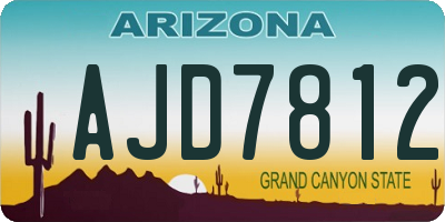 AZ license plate AJD7812