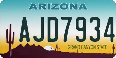 AZ license plate AJD7934