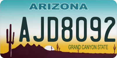AZ license plate AJD8092
