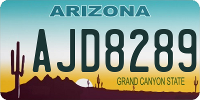 AZ license plate AJD8289