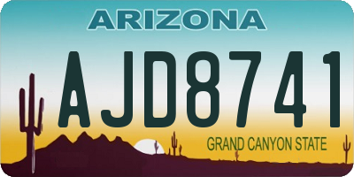 AZ license plate AJD8741
