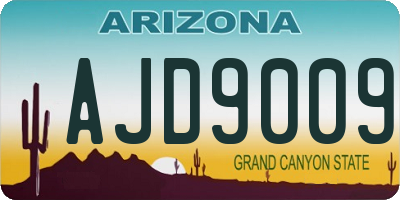 AZ license plate AJD9009