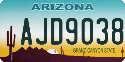 AZ license plate AJD9038