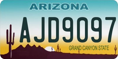 AZ license plate AJD9097