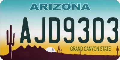 AZ license plate AJD9303