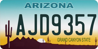 AZ license plate AJD9357