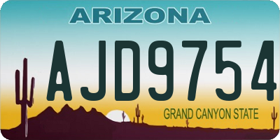 AZ license plate AJD9754