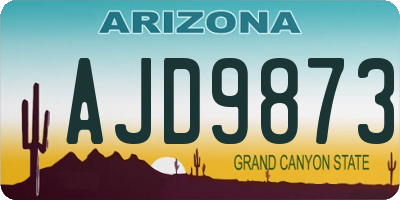 AZ license plate AJD9873