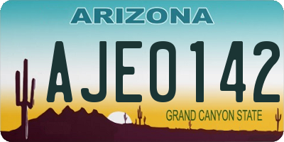 AZ license plate AJE0142