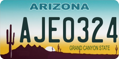 AZ license plate AJE0324