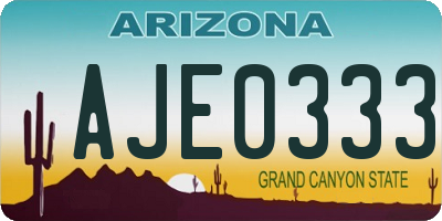 AZ license plate AJE0333