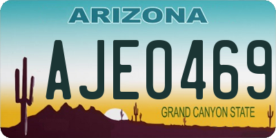 AZ license plate AJE0469
