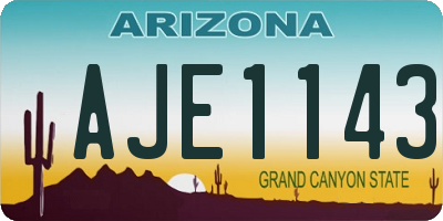 AZ license plate AJE1143