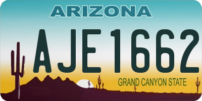 AZ license plate AJE1662