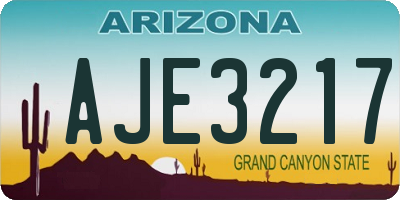 AZ license plate AJE3217
