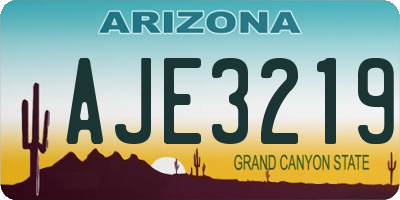 AZ license plate AJE3219