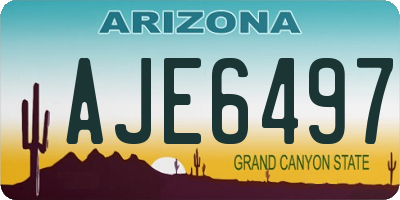 AZ license plate AJE6497