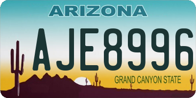 AZ license plate AJE8996