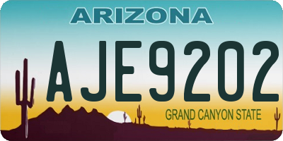 AZ license plate AJE9202