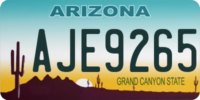 AZ license plate AJE9265