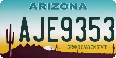 AZ license plate AJE9353
