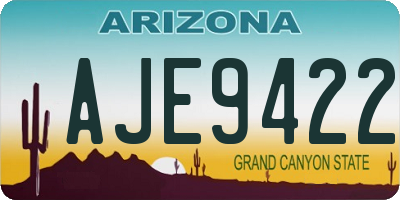 AZ license plate AJE9422