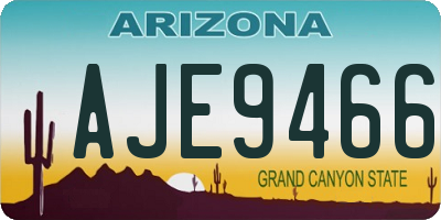 AZ license plate AJE9466