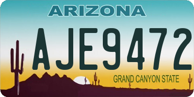 AZ license plate AJE9472