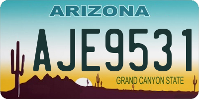 AZ license plate AJE9531