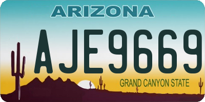 AZ license plate AJE9669