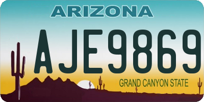 AZ license plate AJE9869
