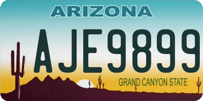AZ license plate AJE9899