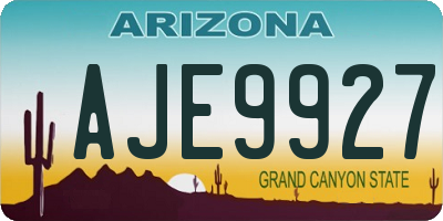 AZ license plate AJE9927