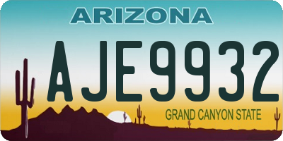 AZ license plate AJE9932